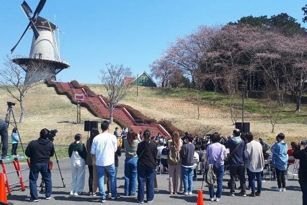 TV局の取材も